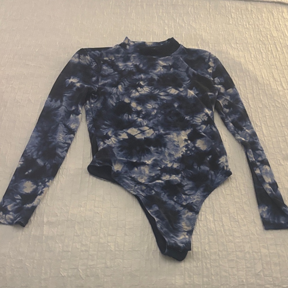 Women's Navy Tie-Dye Bodysuit